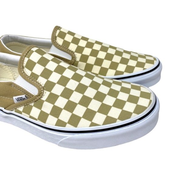 VANS Classic Slip On Shoes Check Taupe Men’s Canvas Size Sneakers VN0A5AO8YUU - Picture 8 of 10